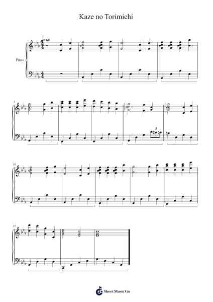 Kaze no Torimichi Sheet Music by Joe Hisaishi-Arr.Mickmin