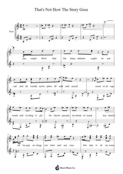 That's Not How The Story Goes Sheet Music by Nick Urata-Arr.Vanralph Aunald