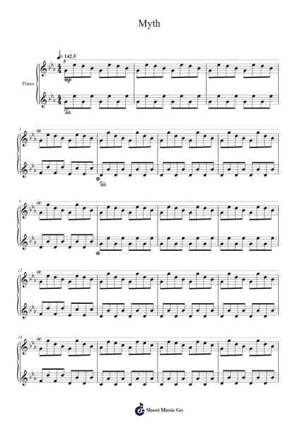 Myth Sheet Music by Beach House-Arr.Fitchnolds Hartewy