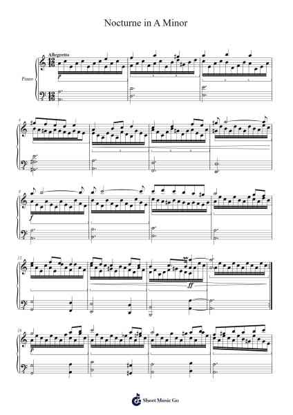 Nocturne in A Minor Sheet Music by themazter1337-Arr.Hawat