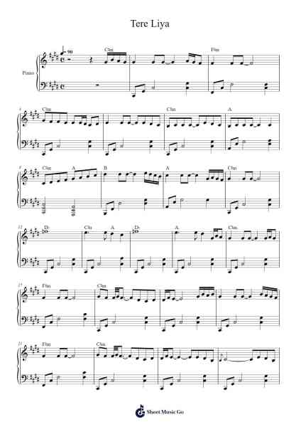 Tere Liya Sheet Music by undefined-Arr.Tedget Milrol