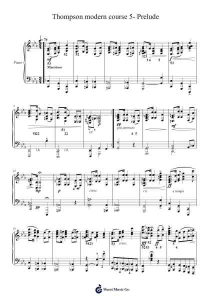 Thompson modern course 5- Prelude Sheet Music by John Thompson-Arr.Yeaten