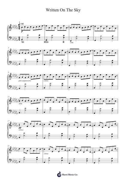 Written On The Sky Sheet Music by Max Richter-Arr.Yetkim Vauglvis