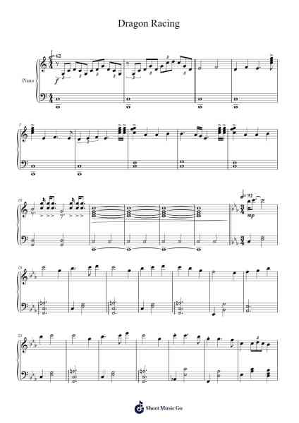 Dragon Racing - How To Train Your Dragon 2 Sheet Music by John Powell-Arr.Krisbe Chadky
