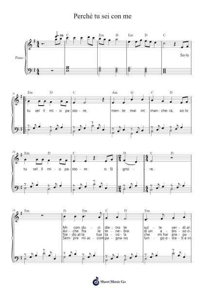 Perché tu sei con me Sheet Music by Gen Verde-Arr.Ninah