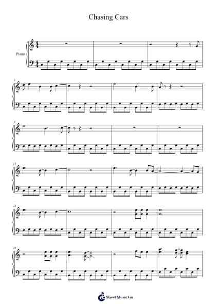 Chasing Cars Sheet Music by Snow Patrol-Arr.Tomholt Sharpvans