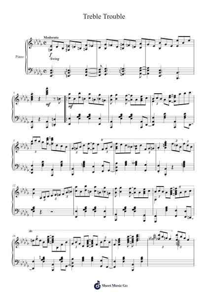 Treble Trouble Sheet Music by Tom Brier-Arr.Canzel