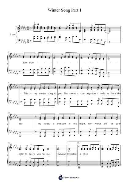 Winter Song Part 1 Notenblatt von Sara Bareilles/Ingrid Michaelson-Arr.Dougtin Vashop