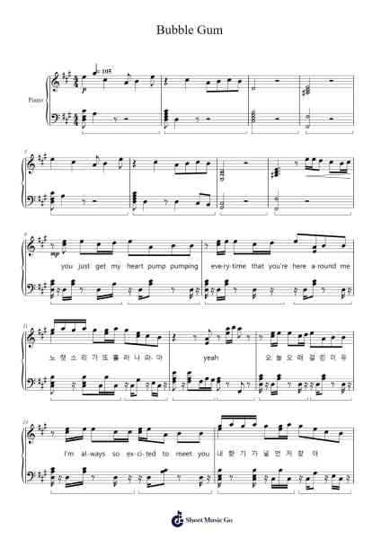 Bubble Gum Sheet Music by NewJeans-Arr.Yearod