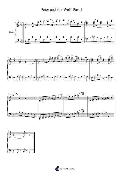 Peter and the Wolf, Op. 67: Part I Sheet Music by Sergei Prokofiev-Arr.Croftsdwight Rhyspiers