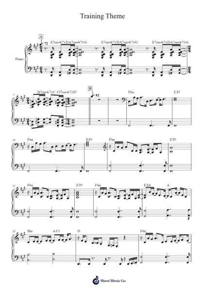 Training Theme Sheet Music by Vince DiCola-Arr.Fordniah