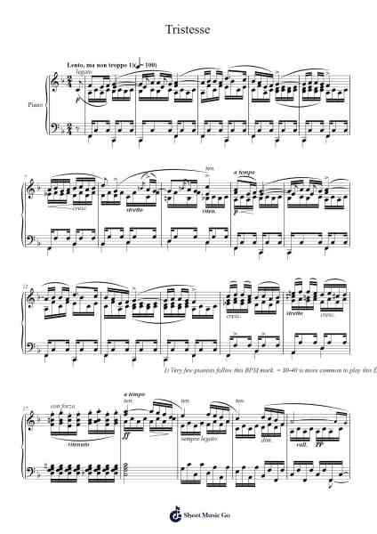 Etude in E Major, Op. 10, No. 3 "Tristesse" Sheet Music by Frédéric Chopin-Arr.Canzel