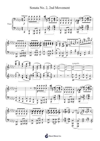 Sonata No. 2, 2nd Movement Sheet Music by Frédéric François Chopin-Arr.Vabuck Clevevien