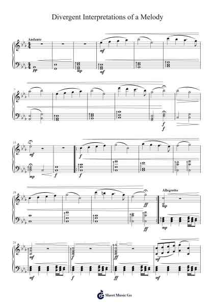 Divergent Interpretations of a Melody Sheet Music by Fpont Scottmeg-Arr.Chloemen O'Cazie