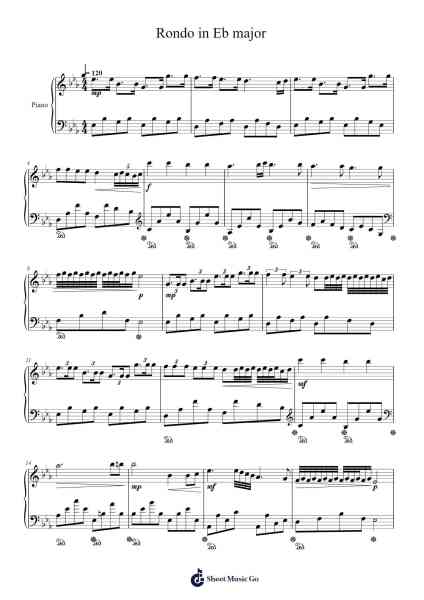 Rondo in Eb Major Sheet Music by Phifox-Arr.Bertreade