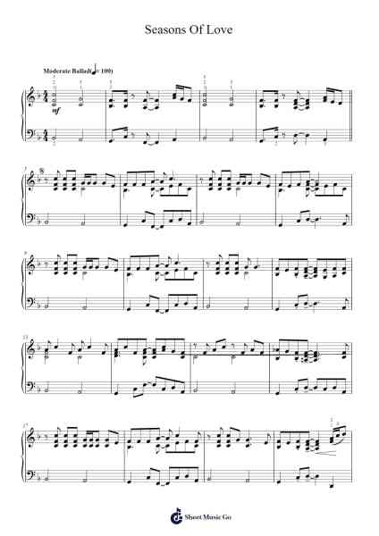 Seasons Of Love (from Rent) Sheet Music by Jonathan Larson-Arr.Warge