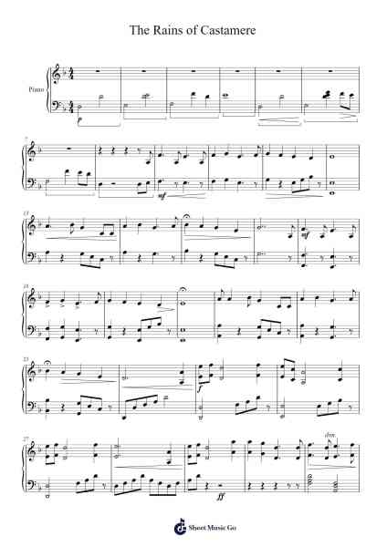 The Rains of Castamere Sheet Music by Ramin Djawadi-Arr.Kathtta