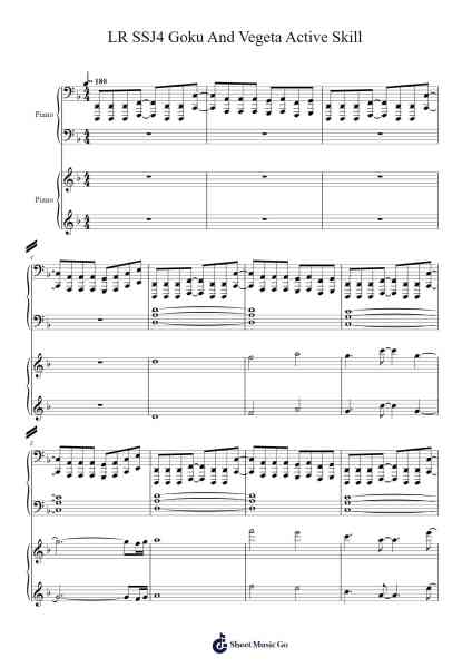 Dokkan Battle OST - LR SSJ4 Goku And Vegeta Active Skill Sheet Music by notsowiseone-Arr.Evejob