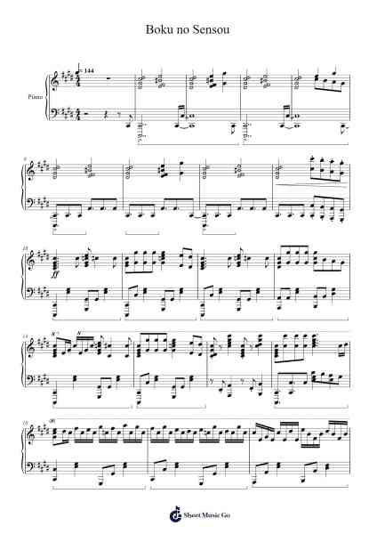Boku no Sensou Sheet Music by 神聖かまってちゃん (Shinsei Kamattechan)-Arr.Pearroe