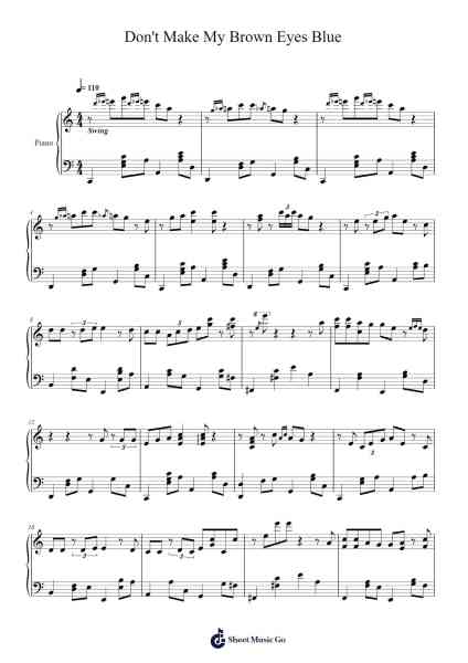 Don't It Make My Brown Eyes Blue Sheet Music by Richard Leigh-Arr.Bartblack Jobky