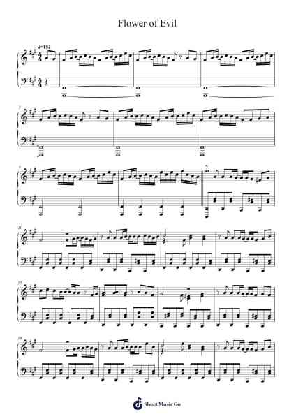 Flower of Evil Sheet Music by Cleyes Evegrote-Arr.Phylpeg Bradning