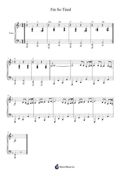I'm So Tired Sheet Music by Fugazi-Arr.Jeffsey