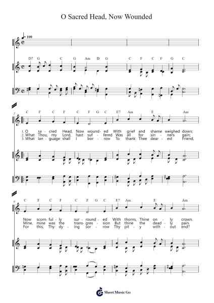 O Sacred Head, Now Wounded Sheet Music by Hans Leo Hassler-Arr.Blyxine Cojane