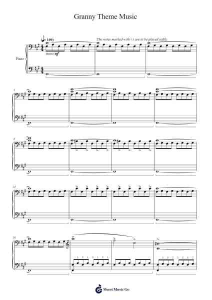 Granny Theme Music Sheet Music by Jontier-Arr.Copraine