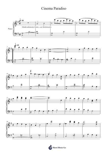 Cinema Paradiso Sheet Music by Ennio Morricone-Arr.Stonelian Chantham