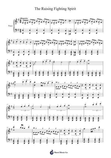 The Raising Fighting Spirit Sheet Music by Toshio Masuda-Arr.Belllas Priestsopp