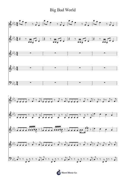 Big Bad World Sheet Music by -Arr.Davehume