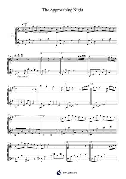 The Approaching Night Sheet Music by Philip Wesley-Arr.Hartkeats