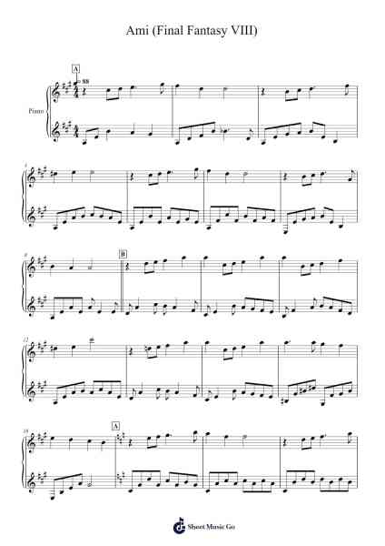 Ami (Final Fantasy VIII) Sheet Music by Nobuo Uematsu-Arr.Belllas Priestsopp