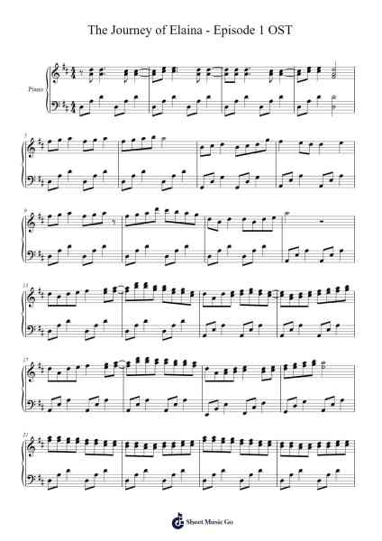 The Journey of Elaina - Episode 1 OST Sheet Music by N/A-Arr.Bartblack Jobky