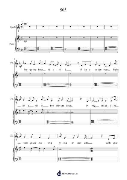 505 Sheet Music by Arctic Monkeys-Arr.Kyletus Stanchloe