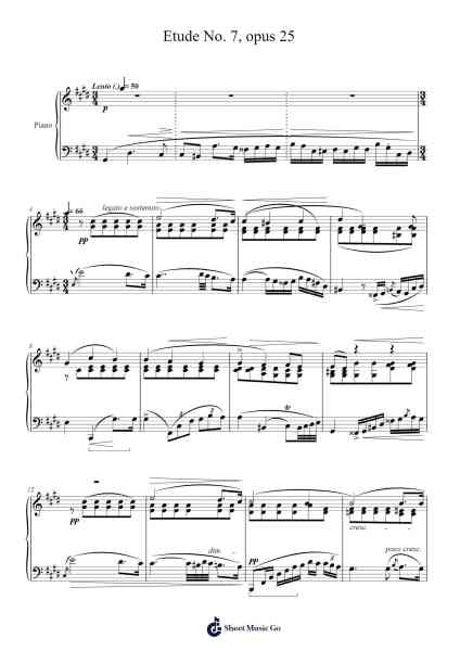 Etude Op. 25, No. 7 in C-Sharp Minor Sheet Music by Frédéric François Chopin-Arr.Joypoe Willze