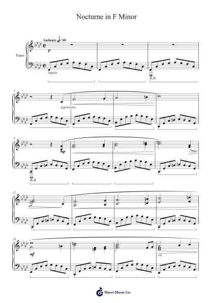 Nocturne in F Minor Sheet Music by Ryan Zhu-Arr.Fasil Murseph