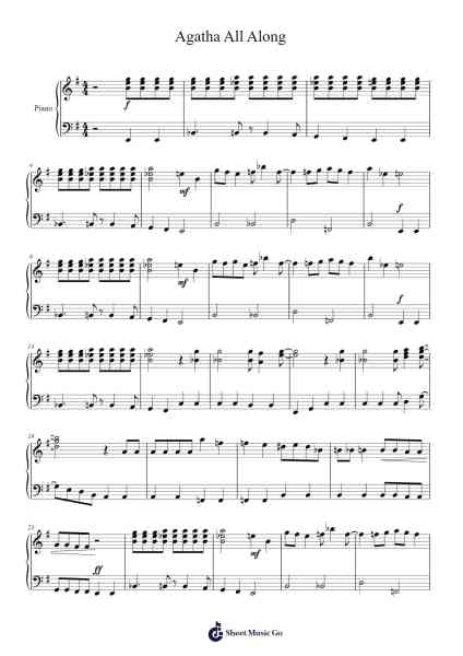 Agatha All Along Sheet Music by Kristen Anderson-Lopez/Robert Lopez-Arr.Reygess