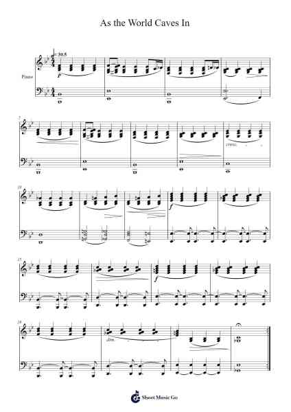 As the World Caves In Sheet Music by Matt Maltese/Matteo Magistrelli-Arr.Jonqy Keyreed