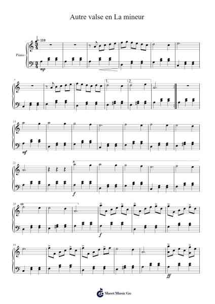 Valse en La mineur Sheet Music by L Rabut-Arr.Wildeh Francesgrace