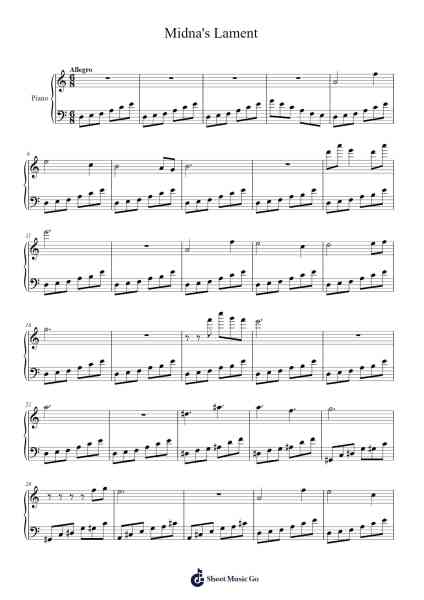 Midna's Lament Sheet Music by Koji Kondo-Arr.Arkirk Janeien
