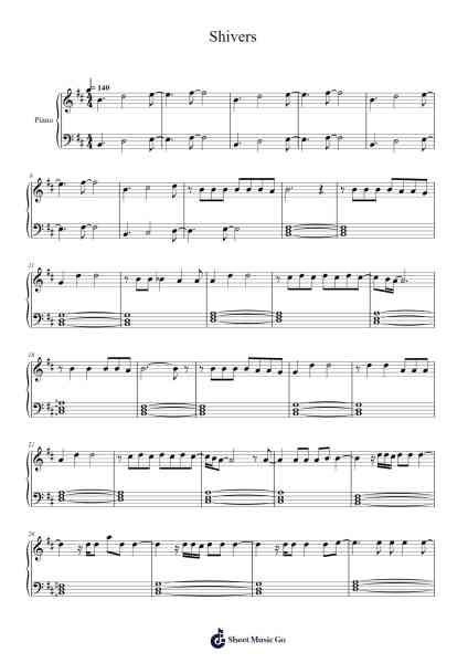 Shivers Sheet Music by undefined-Arr.Childvian Petsibyl