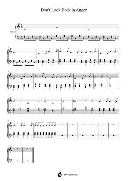 Don't Look Back in Anger Sheet Music by Oasis-Arr.Huzie