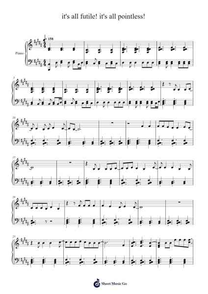 It's All Futile! It's All Pointless! Sheet Music by Wilbur Soot-Arr.Olch