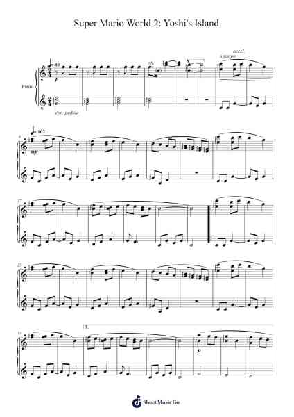 Super Mario World 2: Yoshi's Island Sheet Music by Koji Kondo-Arr.Make