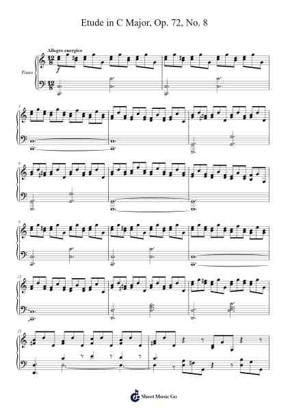 Etude in C Major, Op. 72, No. 8 Sheet Music by Moritz Moszkowski-Arr.Wheenan