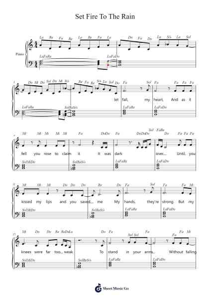 Set Fire To The Rain Sheet Music by Adele-Arr.Frannence Harstowe