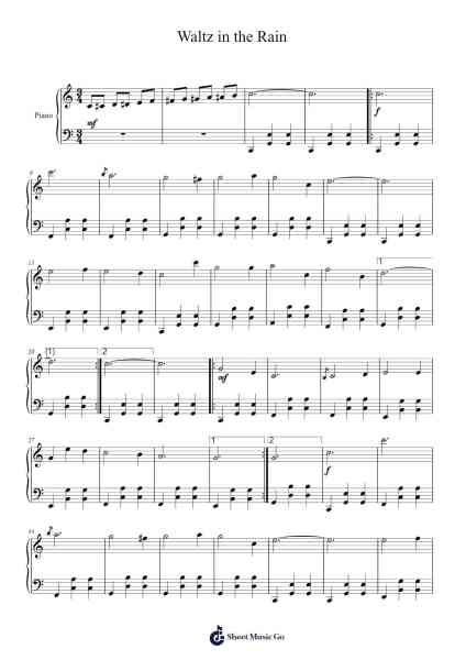 Waltz in the Rain Sheet Music by Moochell Faulklvis-Arr.Sukeats Midpaul
