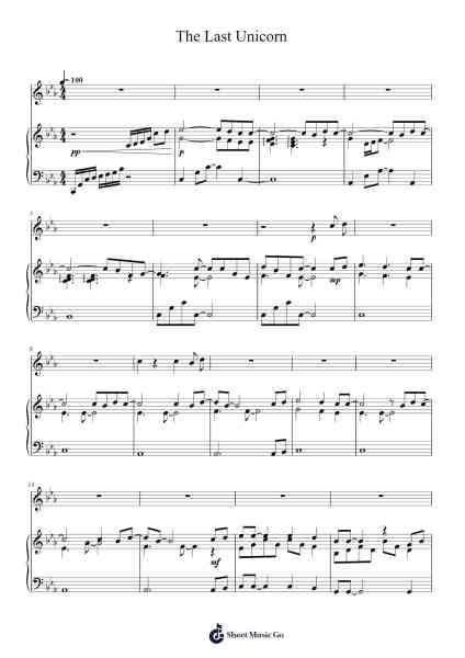 The Last Unicorn Sheet Music by America-Arr.Eipscam Lynpham