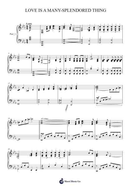Love is a Many-Splendored Thing Ноты для фортепиано от Sammy Fain-Arr.Glosper